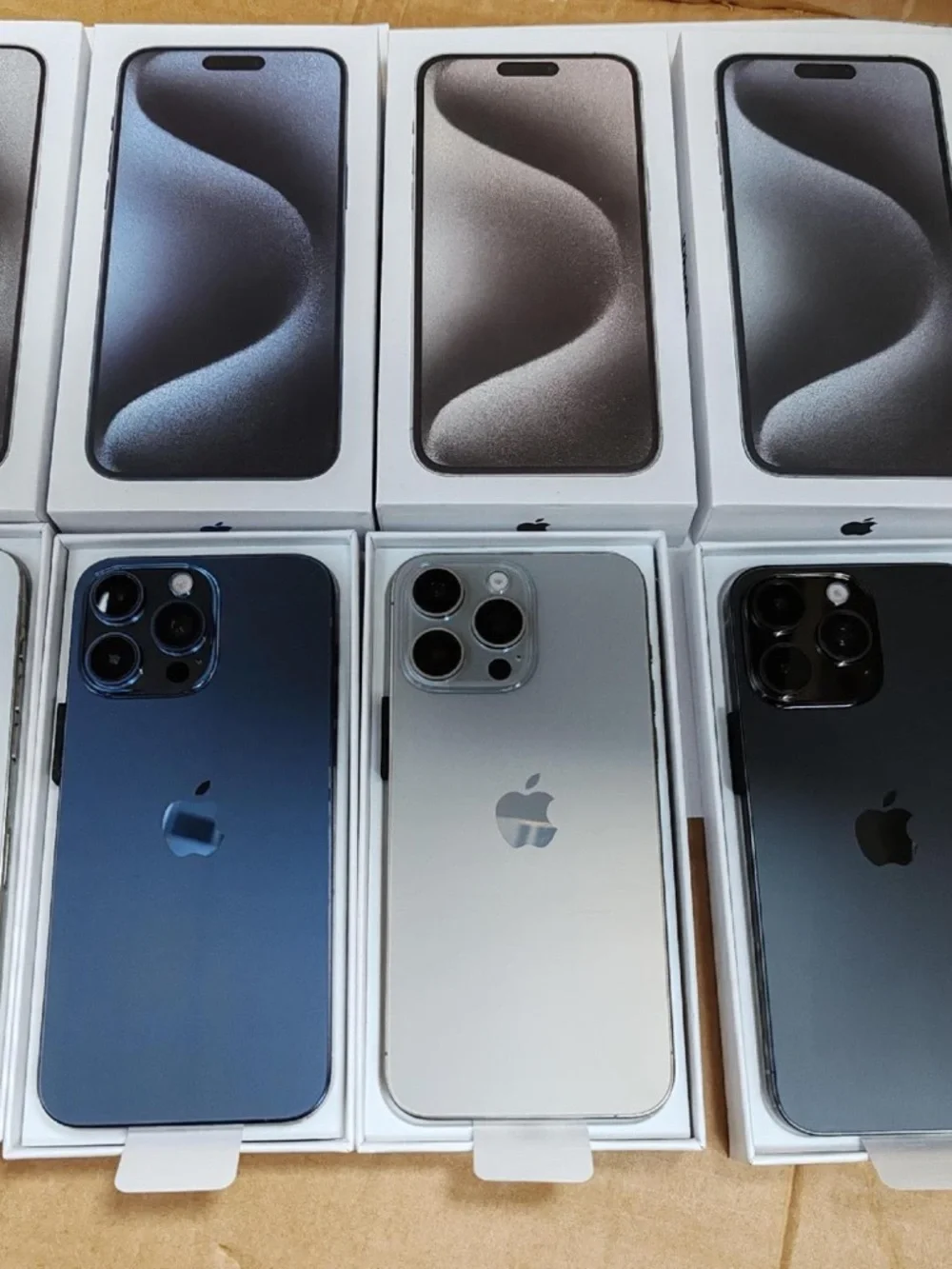 Apple iPhone (All Colors) with Red-Blue Display and White USB-C Cable